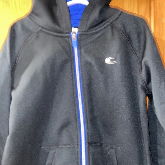 Carter’s Boys Full Zip Fleece Lined Hoodie Jacket Black Pockets size 6
